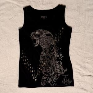 Diesel 2005 Archive Panther Tank Top w Sequin Embellishments
